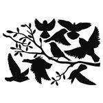 Raamstickers Vogels op tak, Zwart FB575