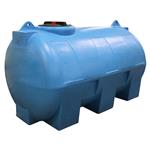 Kunststof opslagtank 5000 liter liggend rond blauw