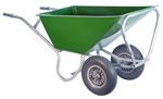 Groene Hummer stalkruiwagen 160 liter, 2 softwielen