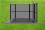 Akrobat Primus Flat to the ground Trampoline 380x250cm met half net Zwart - Antraciet