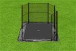 Akrobat Primus Flat to the ground Trampoline 335x244cm met half net Zwart - Zwart