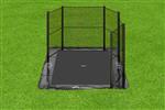 Akrobat Primus Flat to the ground Trampoline 380x250cm met half net Zwart - Zwart