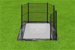 Akrobat Primus Flat to the ground Trampoline 335x244cm met half net Zwart