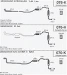 Uitlaatset 240 SPORT 1976-1988 zonder KAT compleet vanaf spruitstuk Volvo onderdeel 076-K