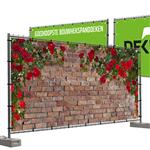 Bouwhekdoeken muur met rozen 335x174 cm (vanaf 2 stuks)  (Bauzaun Banner Muur met rozen 335x174cm)