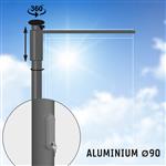 Easylift ANTRACIET: Hijsbare aluminium baniermast met roterende uithouder 6,7 of 8 meter Ø 90mm met 