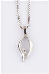 Wit gouden hanger met 3 diamanten aan wit gouden collier