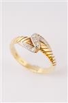 Wit/geel gouden slag ring met 9 diamanten