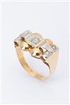 Gouden démodé (retro) ring met diamanten