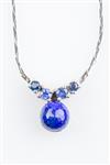 Wit gouden choker met saffieren en lapis lazuli