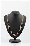 Wit/geel gouden schakel collier