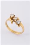 Gouden slag ring met 3 briljanten