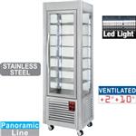 SNE/GN-A5 - PANORA. VITRINE 360L  5 ROOSTERS.RVS