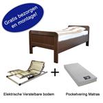 Actie 3 - Seniorenbed met elektrische bodem de luxe en matras - In walnoot - BK beds