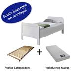 Actie 1 - Seniorenbed met vlakke bodem en matras - Wit - BK beds