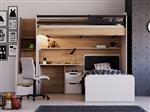 New Options hoekstapelbed met bureau - 90x200 - Eiken/beige - Almila