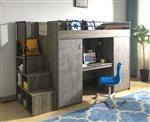 Study hoogslaper met bureau en kast - 90x200 - Eikenkleur - BK beds