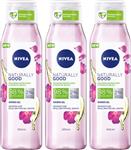 Nivea Naturally Good Douche Gel Wild Rose Water & Bio Oil Voordeelbundel - 3 x 300 ml
