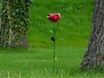 Handgemaakte Roos - tuinsteker 85 cm - metaal