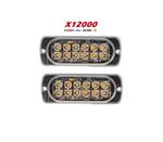 ELT-X12000 Led Flitser 2 stuks Ultra Dun en Super Fel 12 x 3 watt Hoog Intensiteit leds ECER65 12/24
