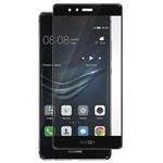 DrPhone Huawei P9 Glas 4D Volledige Glazen Dekking Full coverage Curved Edge Frame Tempered glass Zw