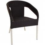 Showroom model Bolero kunststof rotan stoel zwart 4x op voorraad €120,- excl. btw per 4