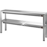 Rvs etagère verwarmd 2 hoog 2000x300x700 mm