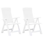 vidaXL Tuinstoelen 2 st verstelbaar kunststof wit