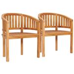 vidaXL Bananenstoelen 2 st massief teakhout
