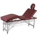 vidaXL Massagetafel inklapbaar met aluminium frame (vier delen / rood)