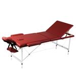 vidaXL Inklapbare massagetafel 3 zones met aluminium frame (rood)