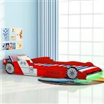 vidaXL Kinderbed raceauto met LED-verlichting rood 90x200 cm
