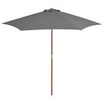 vidaXL Parasol met houten paal 270 cm antraciet