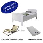 Actie 3 - Seniorenbed met elektrische bodem de luxe en matras - Wit - BK beds