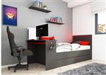 Bzone gamingbed met bureau en bedlade - Antraciet - Trasman