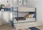 Jules stapelbed met slaaplade - 90x200 - Blauw - Trasman