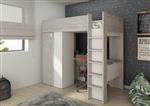 Studio hoogslaper met bureau en kast - 90x200 - Wit/cascina - Trasman