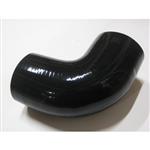 90 Graden bochten met verloop silicone - Zwart, 38-25mm