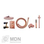 Inbouw regendouche set rond type 501 geborsteld koper (20cm)