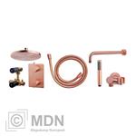 Inbouw regendouche set rond type 502 geborsteld koper (20cm)