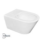 Luxe rimless wandcloset 53 cm met bidet-functie mat wit