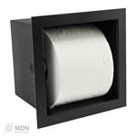 Zwarte inbouw toiletrolhouder voor in de muur