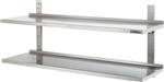Wandschap 800mm RVS 2 planken