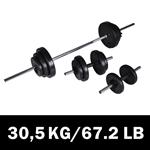 vidaXL Barbell- en dumbbellset 30,5 kg