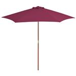 vidaXL Parasol met houten paal 270 cm bordeauxrood