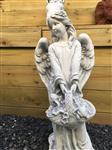 Beeld Engel met een Mandje - 62 cm - Steen
