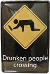 Drunken people crossing reclamebord