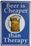 Beer cheaper than therapy reclamebord