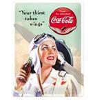 Coca Cola Takes Wings Lady reclamebord