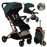 MoMi Wandelwagen - compacte lichtgewicht Buggy - Estelle - Green-Gold (geschikt van 6mnd - 15kg)